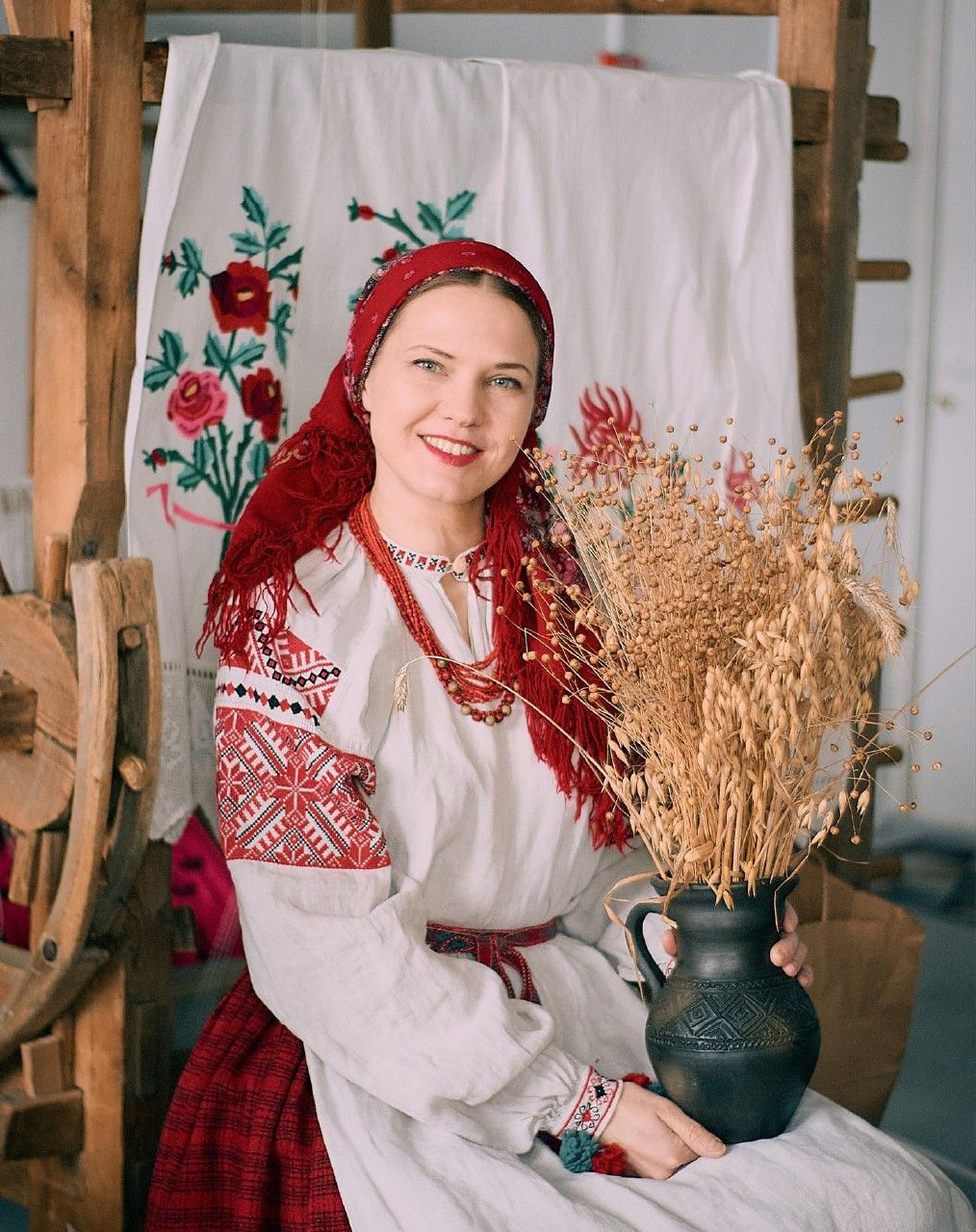Women in Slavic costumes in Kerbela