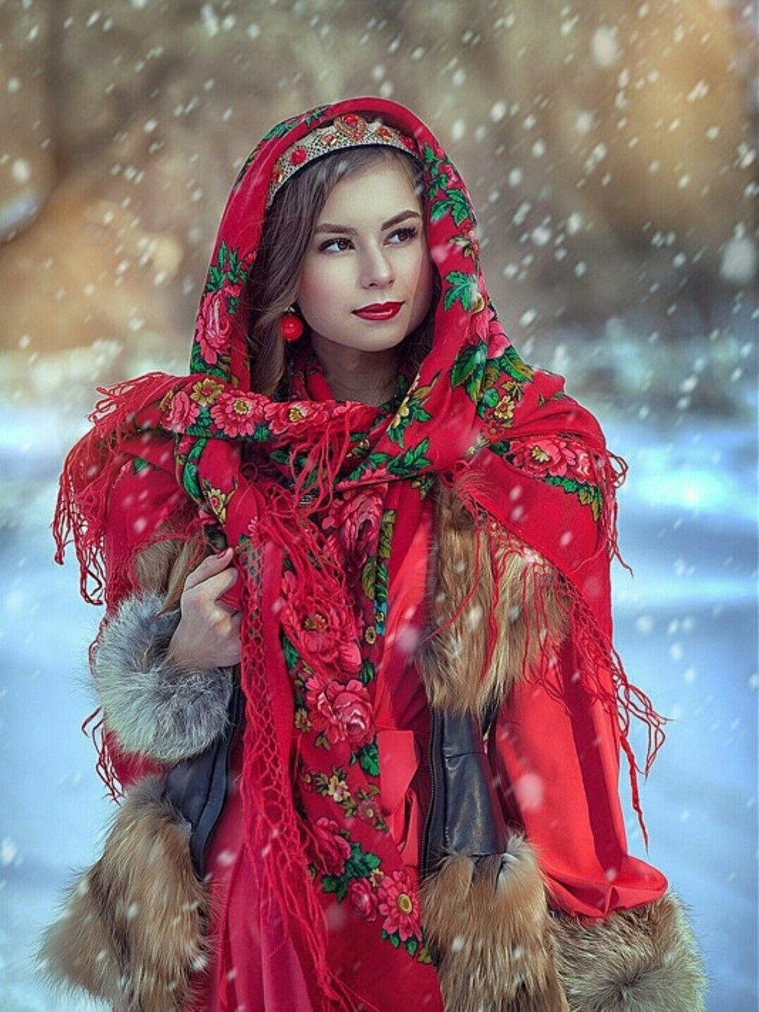 Beautiful girl Women in Slavic costumes in Kerbela